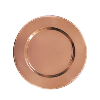 American Atelier Round Beaded Copper 13-Inch Charger Plate, Set of 4