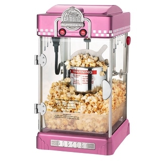Little Bambino Countertop Popcorn Machine � 2.5oz Kettle with Measuring Spoon, Scoop, and 25 Serving Bags (Pink)