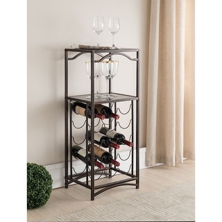 Brushed Copper Metal Storage Wine Rack