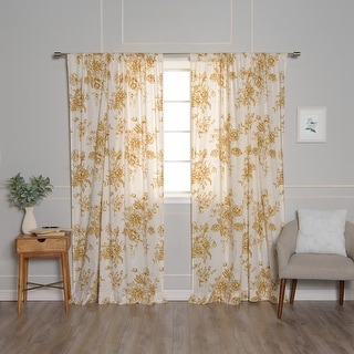 Aurora Home Rose & Wildflower Cotton Curtains - 84