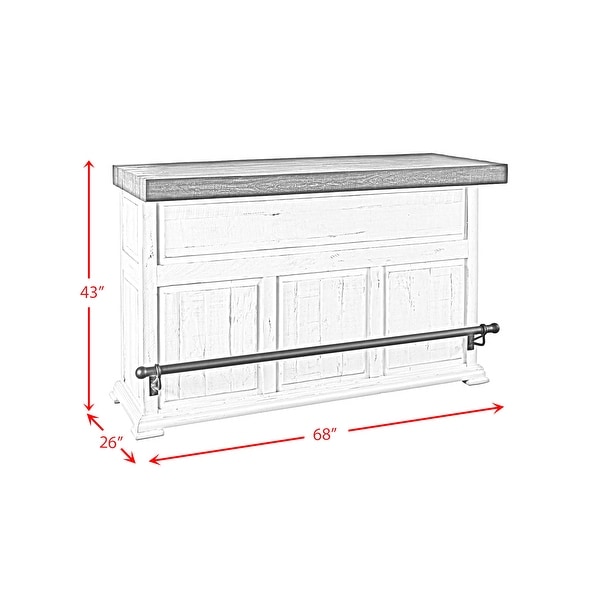 Picket House Furnishings Robertson 68" Wooden Bar with Wine Storage