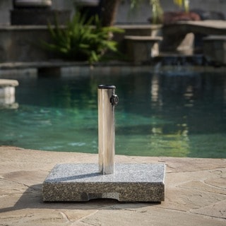 Berywn Outdoor Square Granite Umbrella Holder by Christopher Knight Home - 15.75" D x 15.75" W x 14.75" H