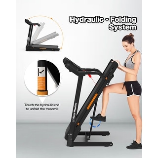 Foldable Treadmill with Incline, Folding Treadmill for Home Electric,Handrail Controls Speed, Pulse Monitor