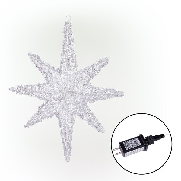 Alpine Corporation 3D Hanging Star Christmas Decor with LED Lights