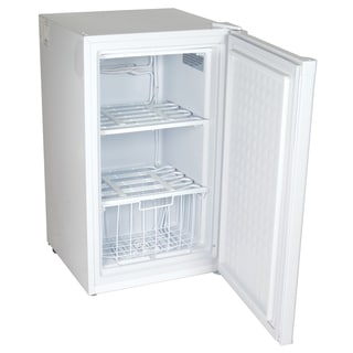 Koolatron Compact Upright Freezer 3.1 cu ft (88L) White, Energy-Efficient Manual Defrost, Flat Back