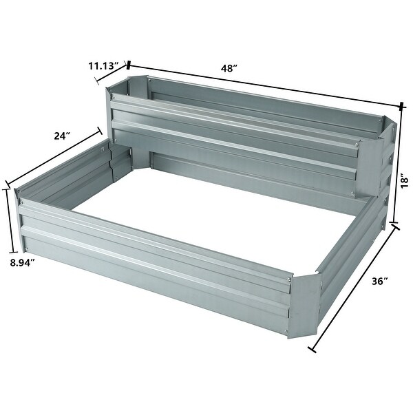 48-inch Two-Tier Galvanized Raised Garden Bed