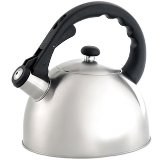 Creative Home Satin Splendor 2.8 Quart Stainless Steel Whistling Tea Kettle with Aluminum Capsulated Bottom