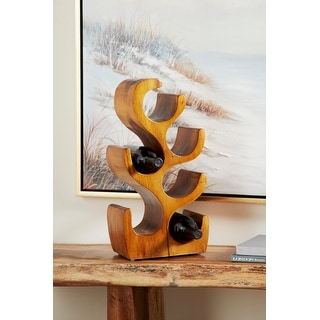 Brown Teak wood Rustic Wine Rack 20 x 10 x 6 - 10 x 6 x 20