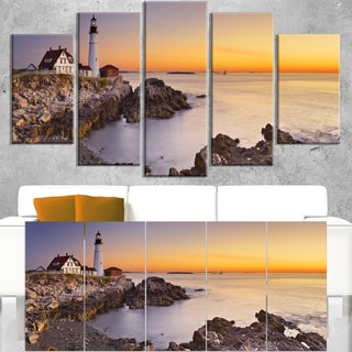 Portland Head Lighthouse Maine - Modern Seascape Canvas Artwork Print