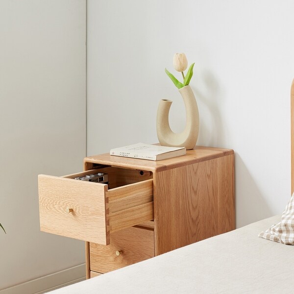 Solid Oak Bedside Table Storage Cabinet Free-Standing Corner Cabinets