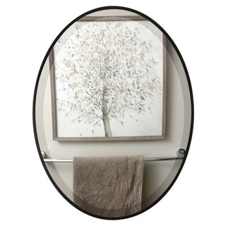 Livingston Framed Oval Mirror - Matte Black