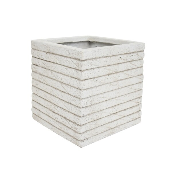 Kaden Square Riveted Lightweight Concrete Indoor/ Outdoor Planter by Christopher Knight Home