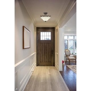 Westinghouse Lighting Dunmore 15-Inch, Two-Light Indoor Semi-Flush Mount Ceiling Fixture