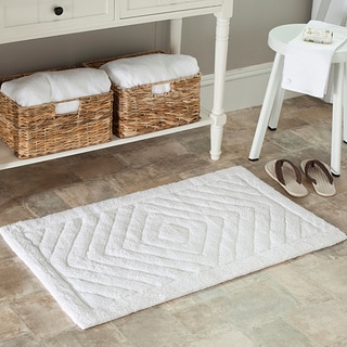 SAFAVIEH Spa 2400 Gram Diamonds White 27 x 45 Bath Rug (Set of 2)