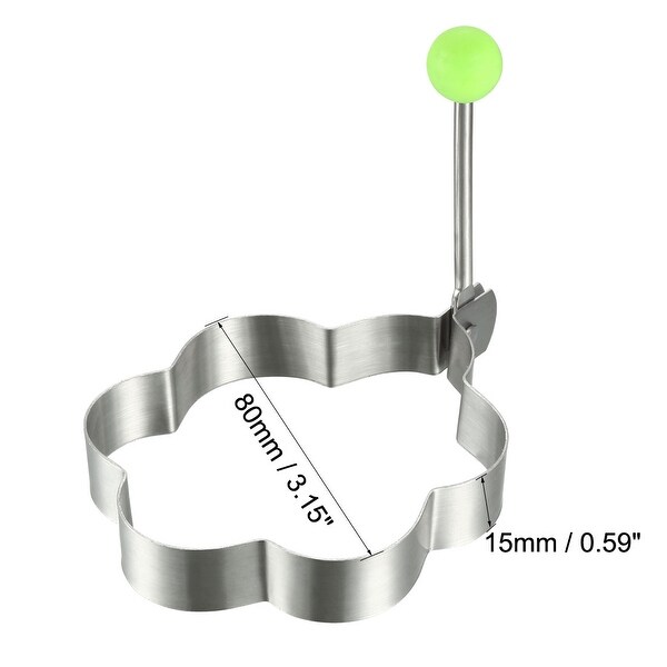 Plum Flower Egg Ring 430 Stainless Steel Kitchen Rings 2 Pack - Silver Tone