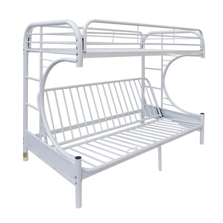 Eclipse White Twin/ Full Futon Bunk Bed