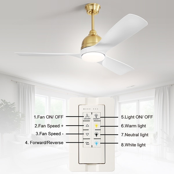 54" Smart Ceiling Fan with Light Kit, Remote&Phone App Control-Modern,Casual for Living Room,Bedroom - 54 inch