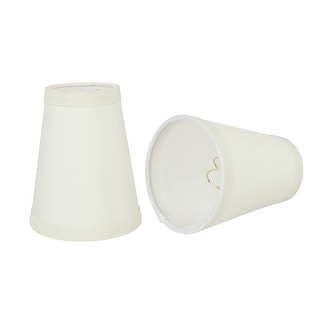 Aspen Creative Hardback Empire Chandelier Clip-On Lamp Shade (2 Pack), White, (2 1/2" x 4" x 5" )