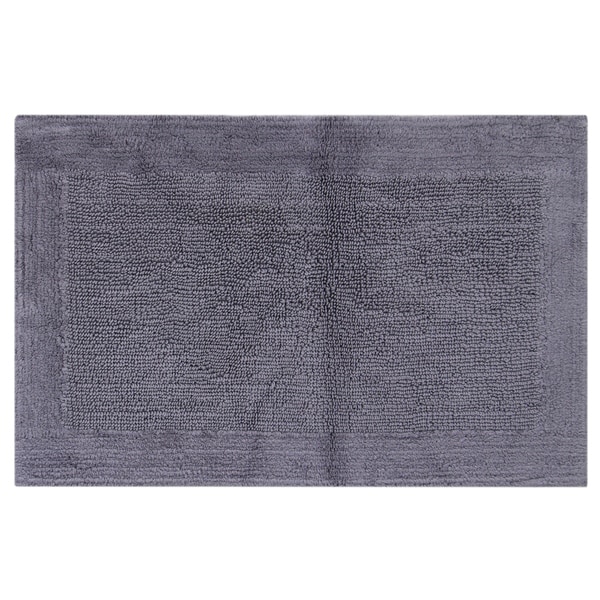 Egyptian Cotton Outside Border Bath Rug - Charcoal