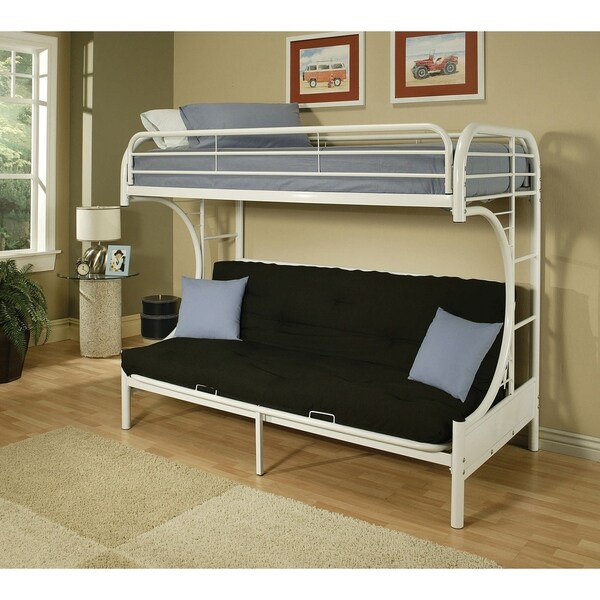 Eclipse White Twin/ Full Futon Bunk Bed