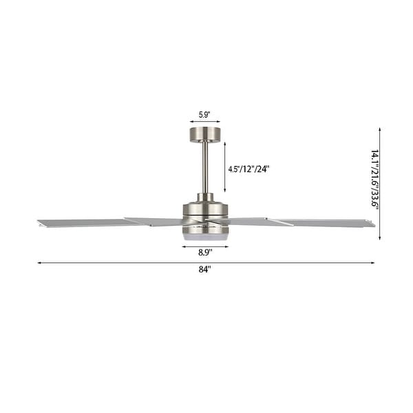 WINGBO 84" DC Motor Integrated LED Ceiling Fan with Remote Control
