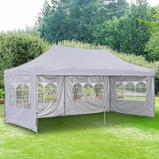 Ainfox Ourdoor Pop-up Canopy Tent with 4 Removable Sidewalls and 4 Transparent Windows