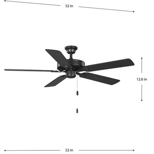AirPro 52 in. Graphite 5-Blade AC Motor Transitional Ceiling Fan - 52 in x 52 in x 12.6 in