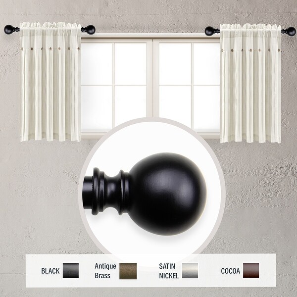 InStyleDesign Orb 5/8 inch dia. Side Curtain Rod 12-20 inch long (Set of 2)