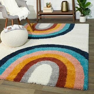 Mod-Tod Double Rainbow Kids Area Rug
