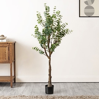 SAFAVIEH Faux Eucalyptus 60-inch Potted Tree - 27" W x 27" D x 60" H