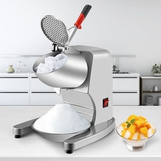 VEVOR Electric Ice Shaver Crusher 300W 1450 RPM Snow Cone Maker Machine with Dual Stainless Steel Blades - 16.1x10.2x12.6 in