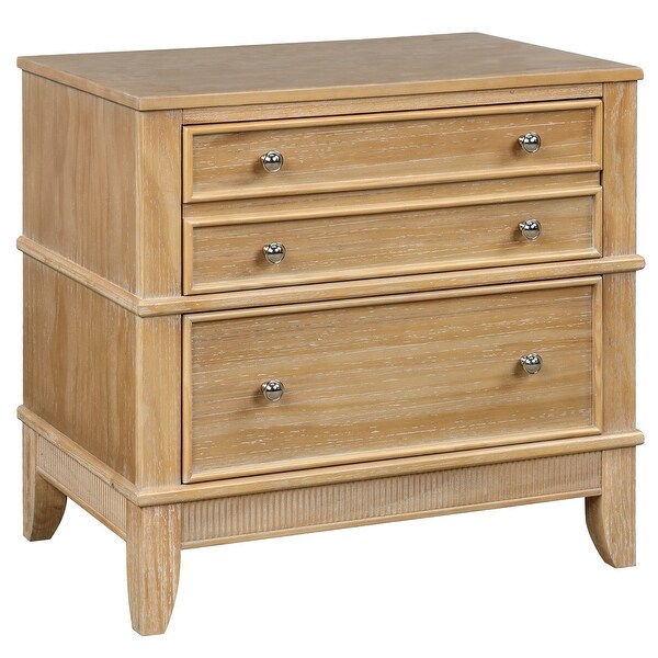 3-Drawer Natural Nightstand