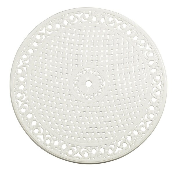 Homestyles Sanibel White Aluminum Outdoor Dining Table - 42" x 42" x 29"