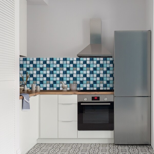 25 Sheets Peel and Stick Tiles Backsplash, 3.94"x3.94"x0.02" Light Blue - Light Blue