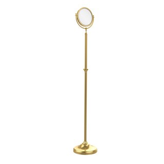 Allied Brass Adjustable Height Floor Standing 8-inch Diameter with 5X Magnification Makeup Mirror
