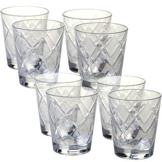 Certified International Clear Diamond Acrylic 15-ounce Double Old Fashioned Glass (Pack of 8)