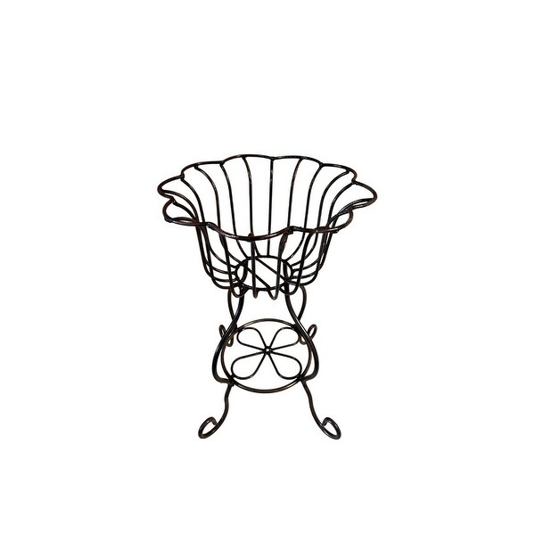 Rustic Arrow Wrought Iron Flower Plant Stand - 13in L x 13in W x 19.5in H