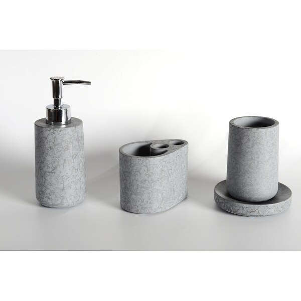 4-Piece Concrete Bath Accessory Set