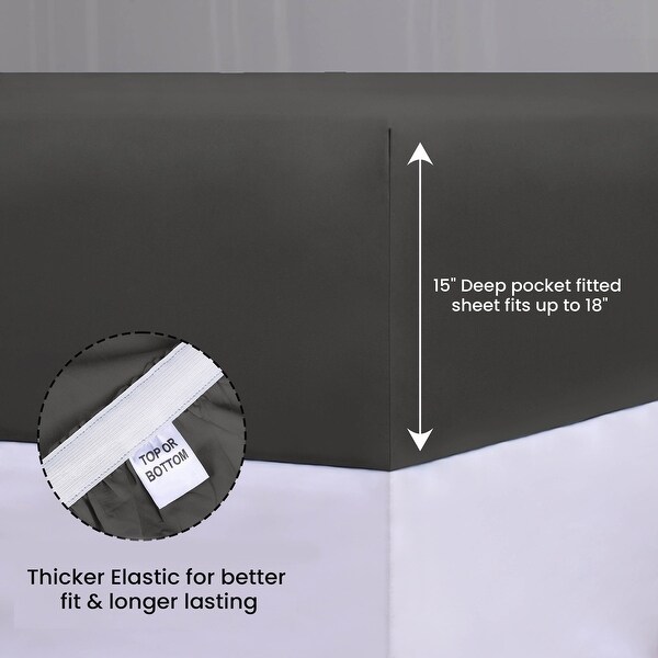 Cotton Blend 1500 Thread Count Solid Deep Pocket Bed Sheet Set by Superior