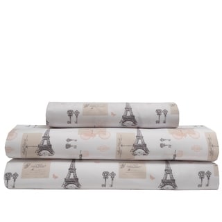 Whimsical Graphic Print Microfiber Bed Sheet Set