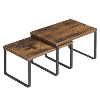 Cabinet Shelf Organizers, Set of 2 Countertop Organizers, Kitchen Counter Shelves, Stackable, Metal and Particleboard