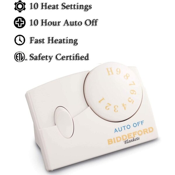 Biddeford Blankets Comfort Knit Electric Heated Blanket, Twin, Navy