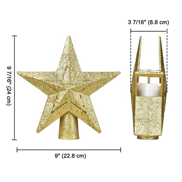 Hollow Star Shaped LED Lighted Christmas Tree Topper