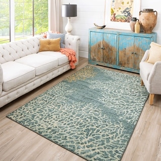 Mohawk Home Coral Reef Coastal Blue Area Rug