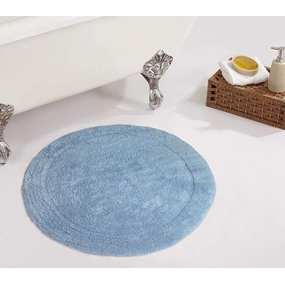 Home Weavers Waterford Collection Absorbent Cotton Machine Washable and Dry 22" Round Bath Rug