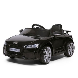 TOBBI 12V Electric Battery Powered Ride On Audi TT RS Toy Car for Kids, Black - 25.8