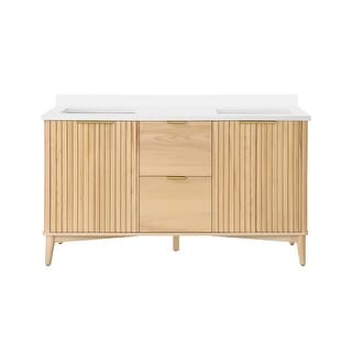 Ove Decors Gabi 60 in. Double Sink Bathroom Vanity in Rustic Ash