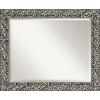 Beveled Wood Wall Mirror - Silver Luxor Frame