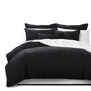 Juno Velvet Black Comforter and Pillow Sham(s) Set