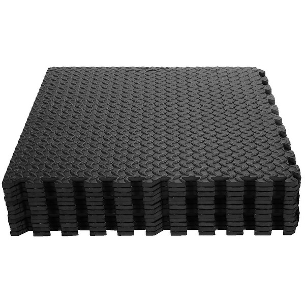 Costway 12Tiles 1/2'' Puzzle Exercise Floor Mats w/EVA Foam - Black